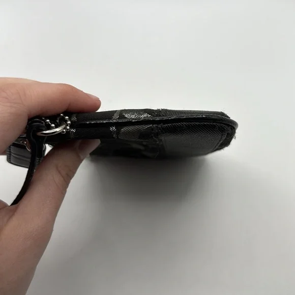 Coach Black Logo Monogram Wristlet Bag Purse Clutch - Picture 8 of 16